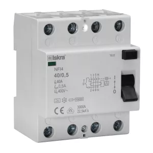 Jordfejlsafbryder 40A 4-Polet 500mA Iskra 2099440