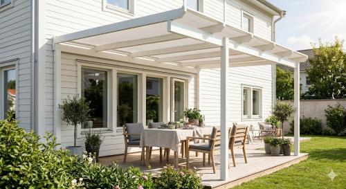 Extra Roof Wall Pergola 3x4m White Jabo 36980