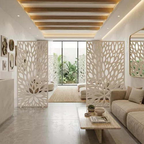 Design Screen Fleur 790x1590x18mm White Jabo 10153