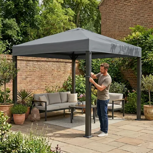 Extra Roof Pergola 3x3m Dark Grey Jabo 10047