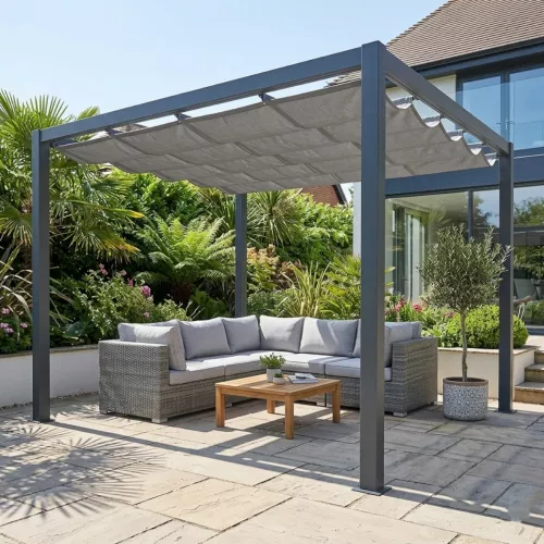 Extra Roof Pergola 4x4m Dark Grey Jabo 10045