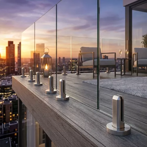 Glass Railing Foot Round Adam Stainless Steel Jabo 3781