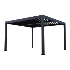 Pergola Tylösand 3x4m Lamelltak Svartgrå Jabo 10900