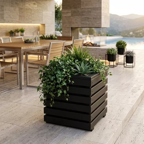 Plantekasse 350x350x390mm Horizont 1 Sort Jabo 37126