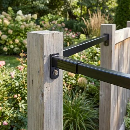 Fence Bracket With Mounting Plate Black 4pcs Jabo 34037