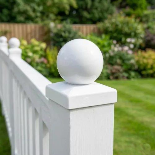 Post Cap With Knob 71x71mm White Jabo 10031