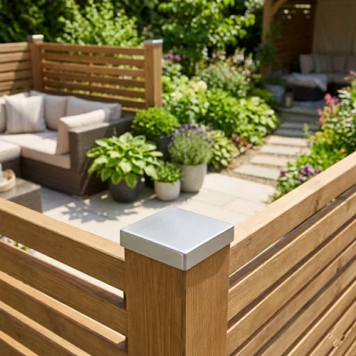 Post Cap Flat 96x96mm Silver/Grey Jabo 36221