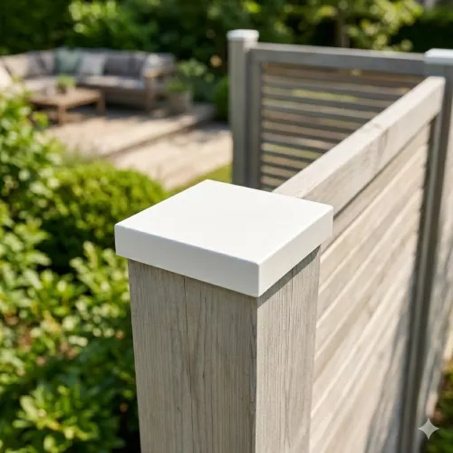 Post Cap Flat 96x96mm White Jabo 36222