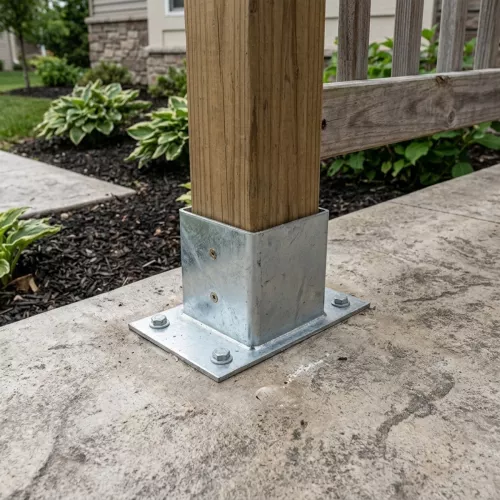 Post Shoe 71x71x150mm Silver/Grey Jabo 35147