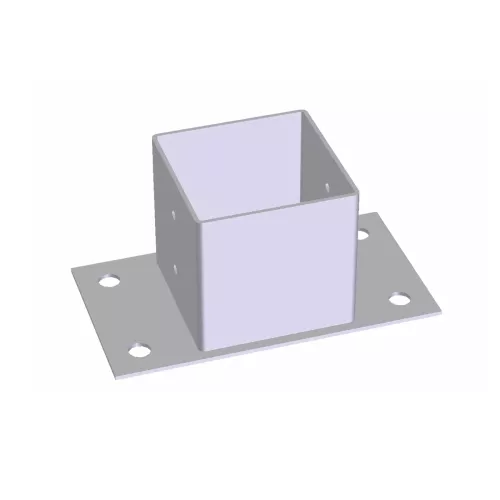 Stolpesko 96x96x70mm Sølv/Grå Jabo 35145