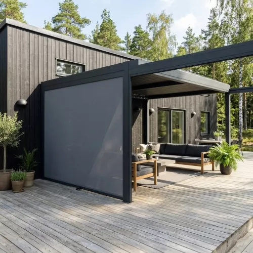 Tylösand Sidovägg Mesh 4m Aluminium Svartgrå Jabo 10902
