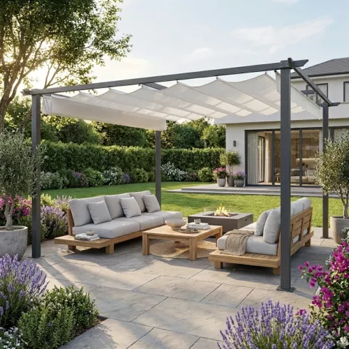 Wall Pergola 3x4m Dark Grey Jabo 3388
