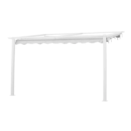 Väggpergola 4x4m Med Vattenavvisande Takduk Vit Jabo 10040