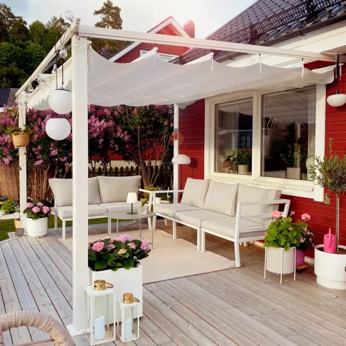 Wall Pergola 3x4m White Jabo 10147