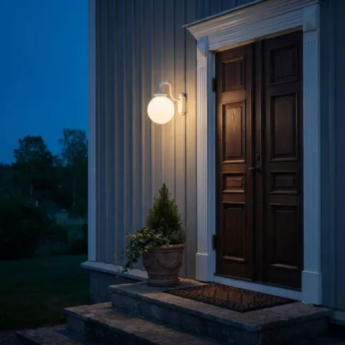 Arcturus Wall Light Down E27 230-240V IP23 White Konstsmide