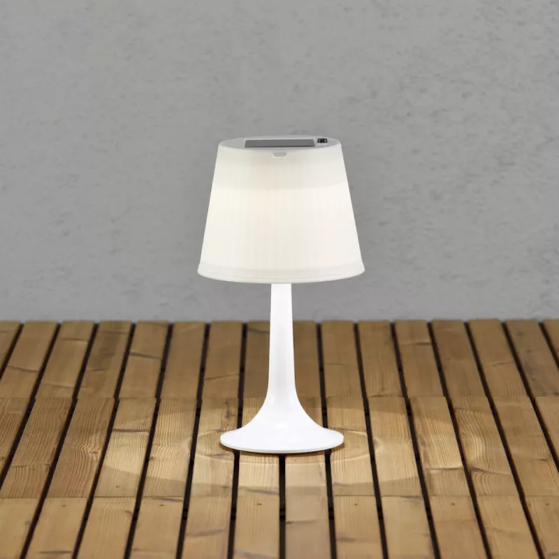 Assisi Bordlampe Solar LED IP44 Hvid Konstsmide