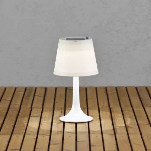 Assisi Bordlampe Solar LED IP44 Hvid Konstsmide