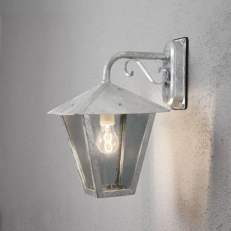 Benu Væglampe Down E27 230-240V IP23 Galvaniseret Konstsmide