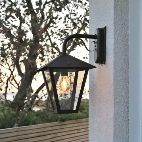 Benu Wall Light Ned E27 230-240V IP23 Black Konstsmide