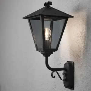Benu Væglampe E27 230-240V IP23 Sort Konstsmide