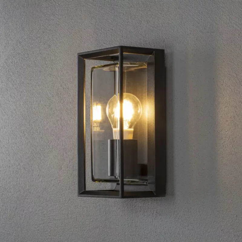 Brindisi Væglampe E27 230-240V IP54 Sort Konstsmide
