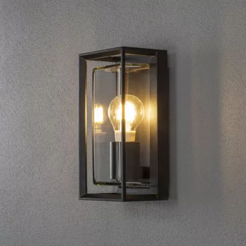 Brindisi Væglampe E27 230-240V IP54 Sort Konstsmide