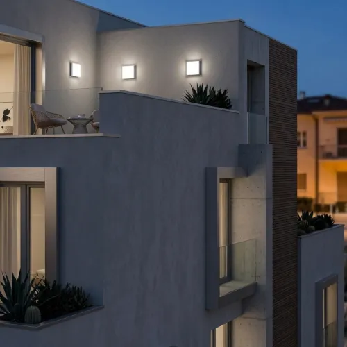 Cesena Væglampe Firkantet LED 10W 230-240V IP54 Hvid Konstsmide
