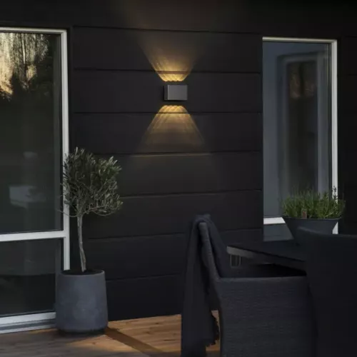 Chieri Væglampe 2x4 LED 8W 230V IP54 Mørkegrå Konstsmide