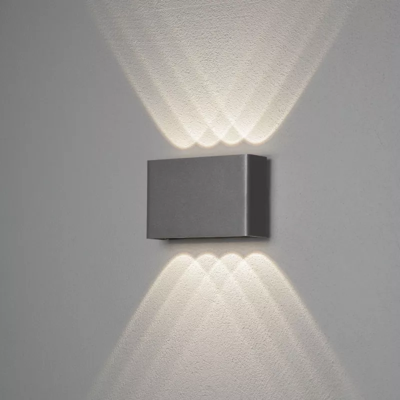 Chieri Væglampe 2x4 LED 8W 230V IP54 Mørkegrå Konstsmide
