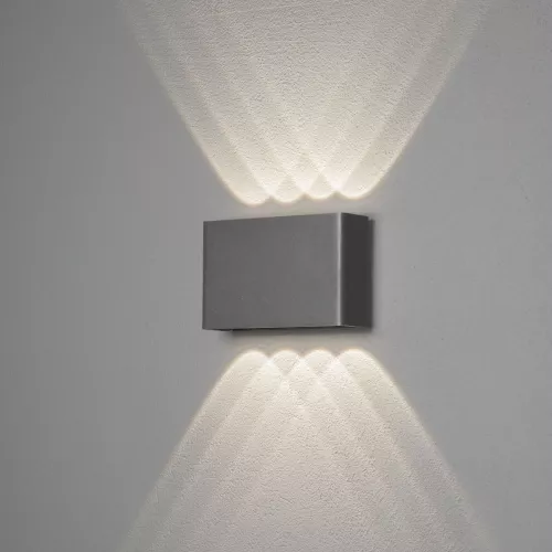 Chieri Væglampe 2x4 LED 8W 230V IP54 Mørkegrå Konstsmide