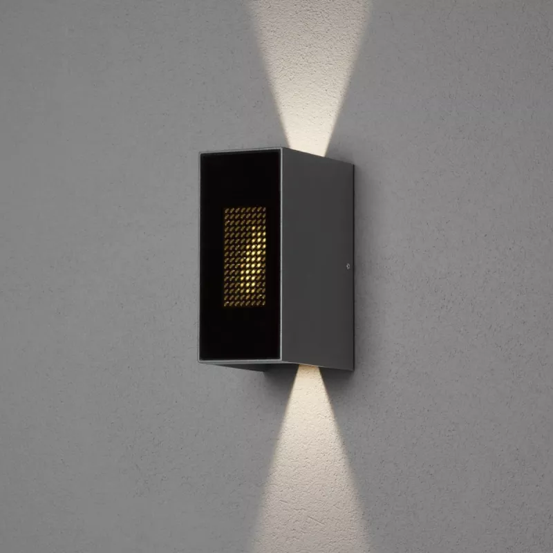 Cremona Væglampe Flame LED 2x3W 230-240V IP54 Mørkegrå Konstsmide
