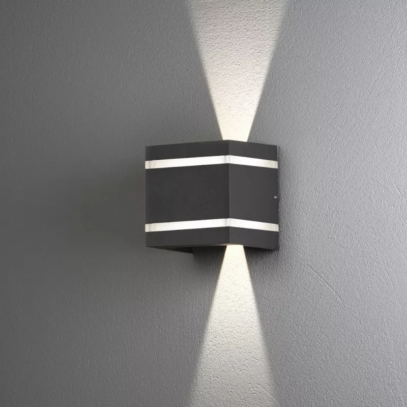 Cremona Væglampe LED 2x3W 230-240V IP54 Mørkegrå Konstsmide
