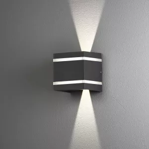 Cremona Vägglykta LED 2x3W 230-240V IP54 Mörkgrå Konstsmide