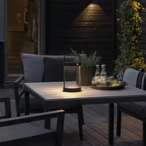 Crotone Lanterna USB/Solcellelampe 3,7V IP54 Sort Konstsmide