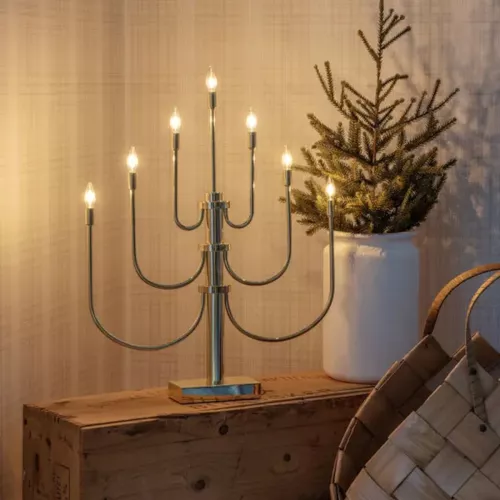 Electric Candlestick 7 Warm White LED E10 IP20 Metal Brass-Plated Konstsmide