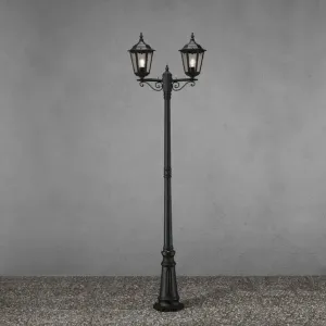 Firenze 2-Armet Stolpelampe Inklusive Stolpe E27 220cm 230-240V IP43 Sort Konstsmide