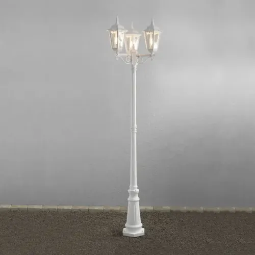Firenze 3-Armet Stolpelampe Inklusive Stolpe E27 220cm 230-240V IP43 Hvid Konstsmide