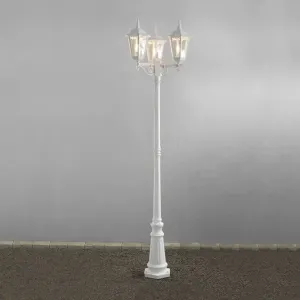 Firenze 3-Armet Stolpelampe Inklusive Stolpe E27 220cm 230-240V IP43 Hvid Konstsmide