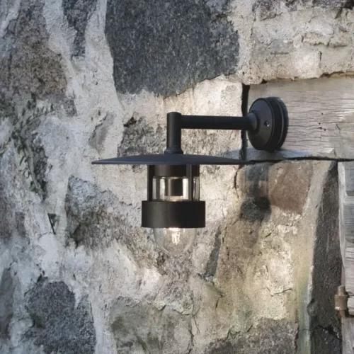 Freja Vägglykta Ned E27 230-240V IP23 Svart Konstsmide
