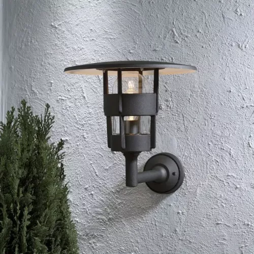 Freja Væglampe Up E27 230-240V IP23 Sort Konstsmide