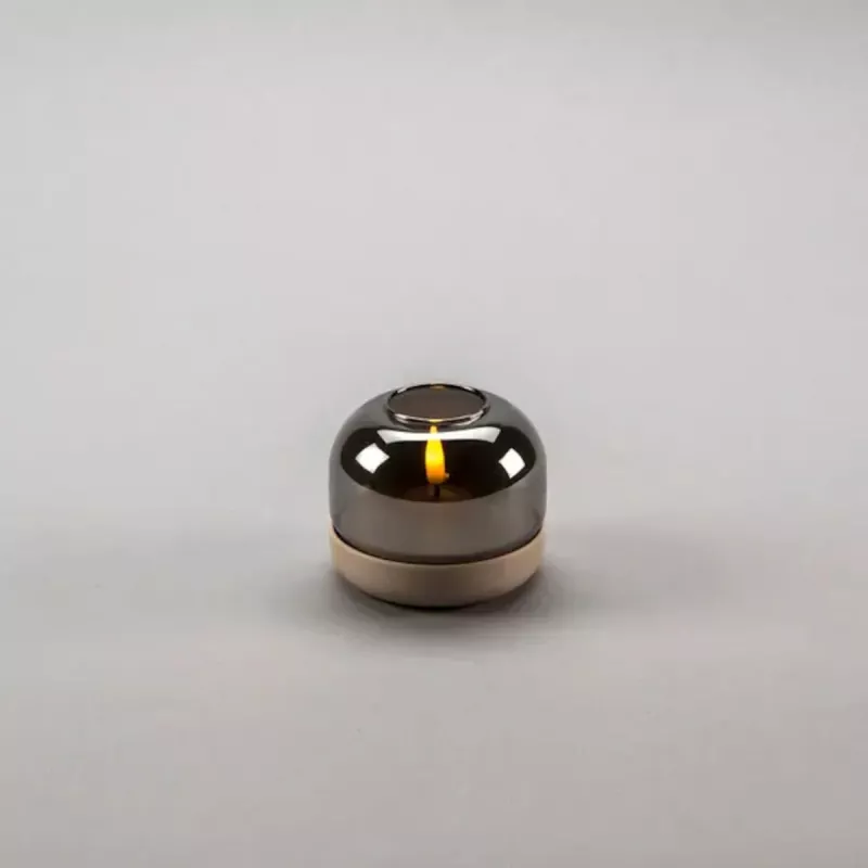 Glaslys Med Glasdekoration LED IP20 Beige Konstsmide