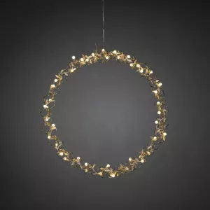 Krans Messing Med Dekoration 40 Varmhvide LED 45cm IP20 Guld Konstsmide