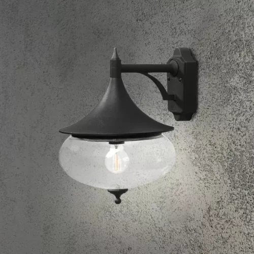 Libra Wall Light E27 230-240V IP23 Black Konstsmide