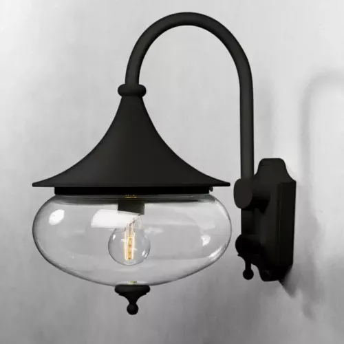 Libra Wall Light E27 60W 230-240V IP23 Black Konstsmide