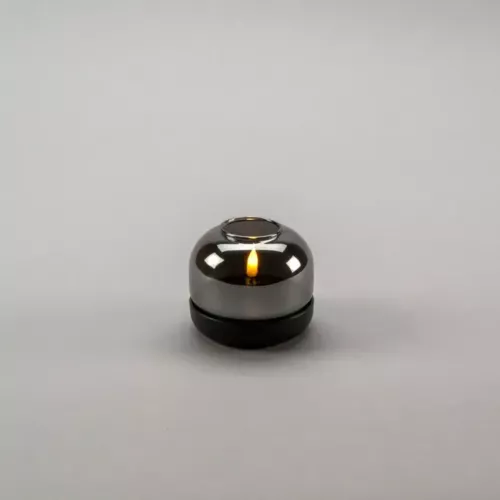 Candle With Glass Decoration LED IP20 Black Konstsmide