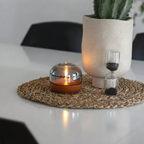 Candle With Glass Decoration LED IP20 Terracotta Konstsmide