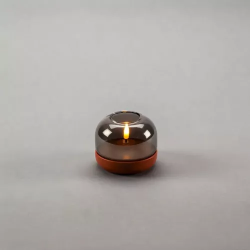 Candle With Glass Decoration LED IP20 Terracotta Konstsmide