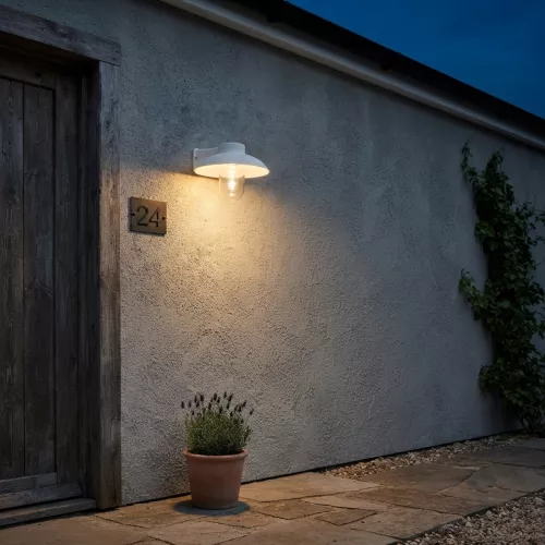 Mani Væglampe E27 230-240V IP44 Hvid Konstsmide