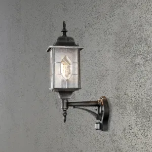 Milano Væglampe PIR E27 230-240V IP43 Sort Konstsmide