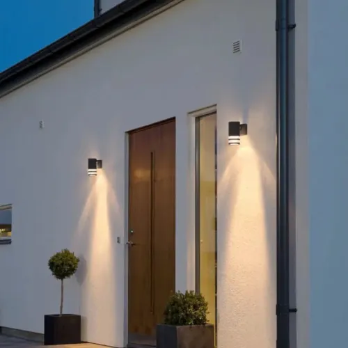 Modena Væglampe Nedad GU10 230-240V IP44 15,5cm Sort Transparent Konstsmide